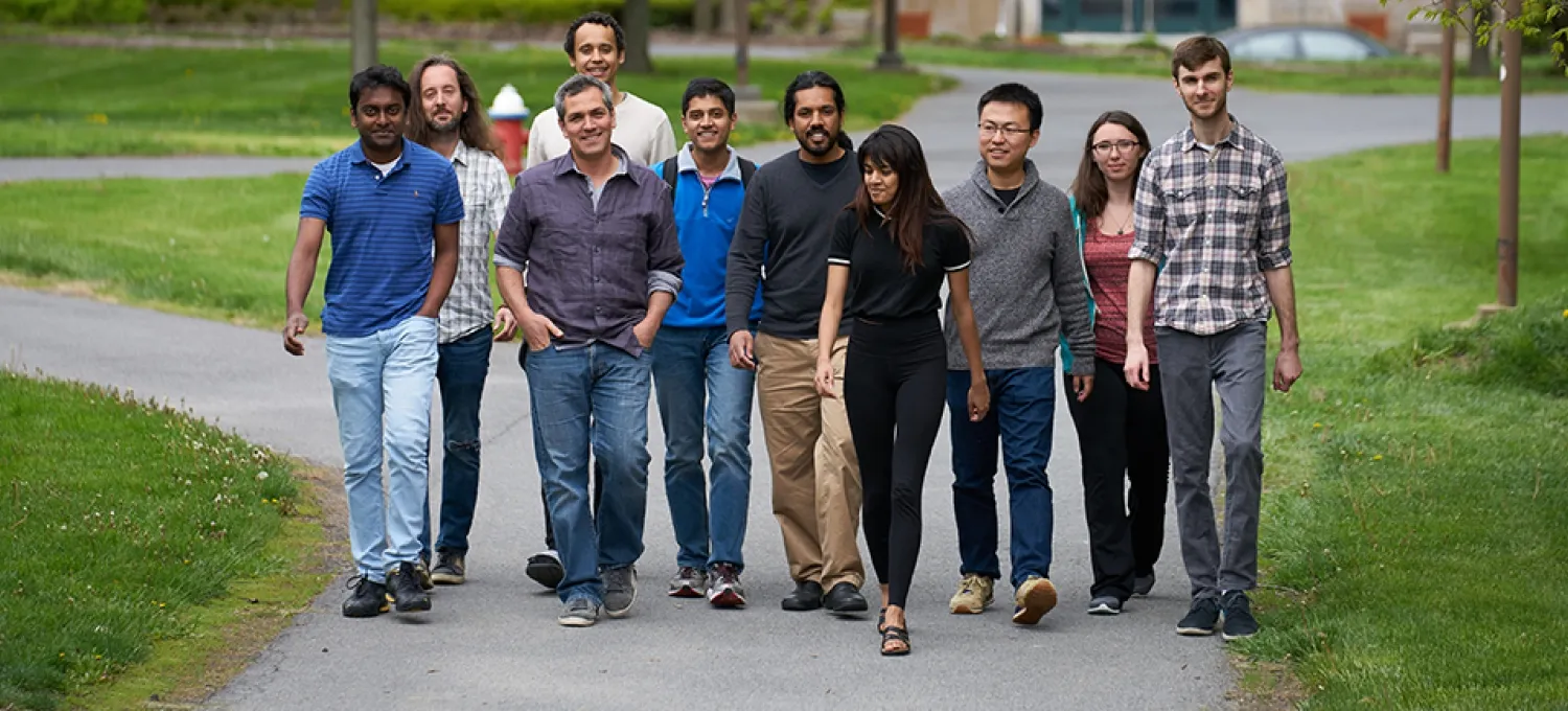Photograph of Vikram Gadagkar and other members of the Goldberg lab at Cornell University