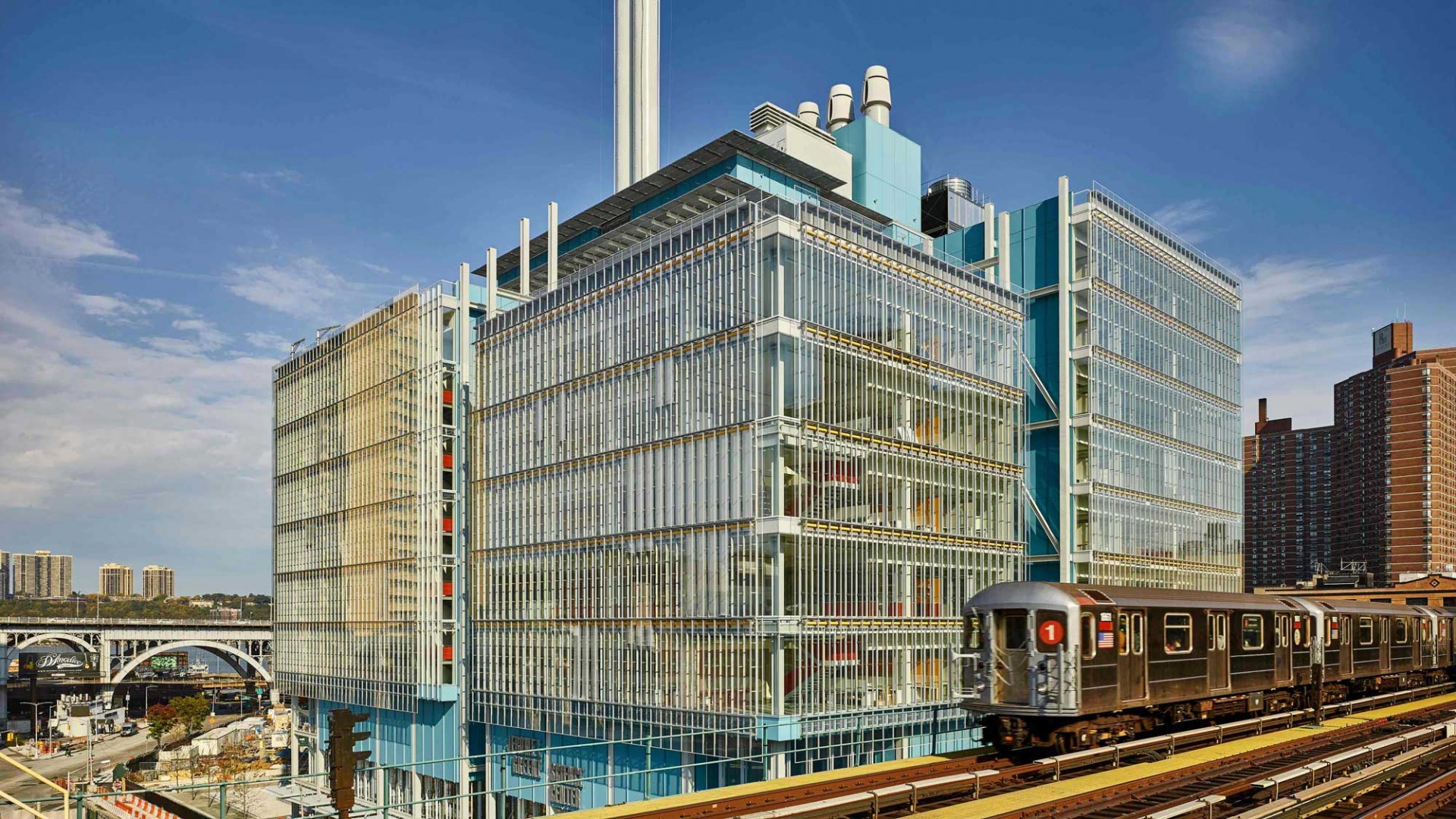 Photograph of the brand new Jerome L. Green Science Center, which is home to Columbia's Zuckerman Mind Brain Behavior Institute